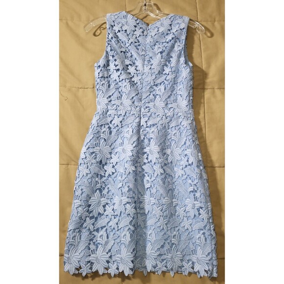 Club Monaco Blue Floral Crochet Overlay Lace Dress ✨Size: 0 - Picture 3 of 6